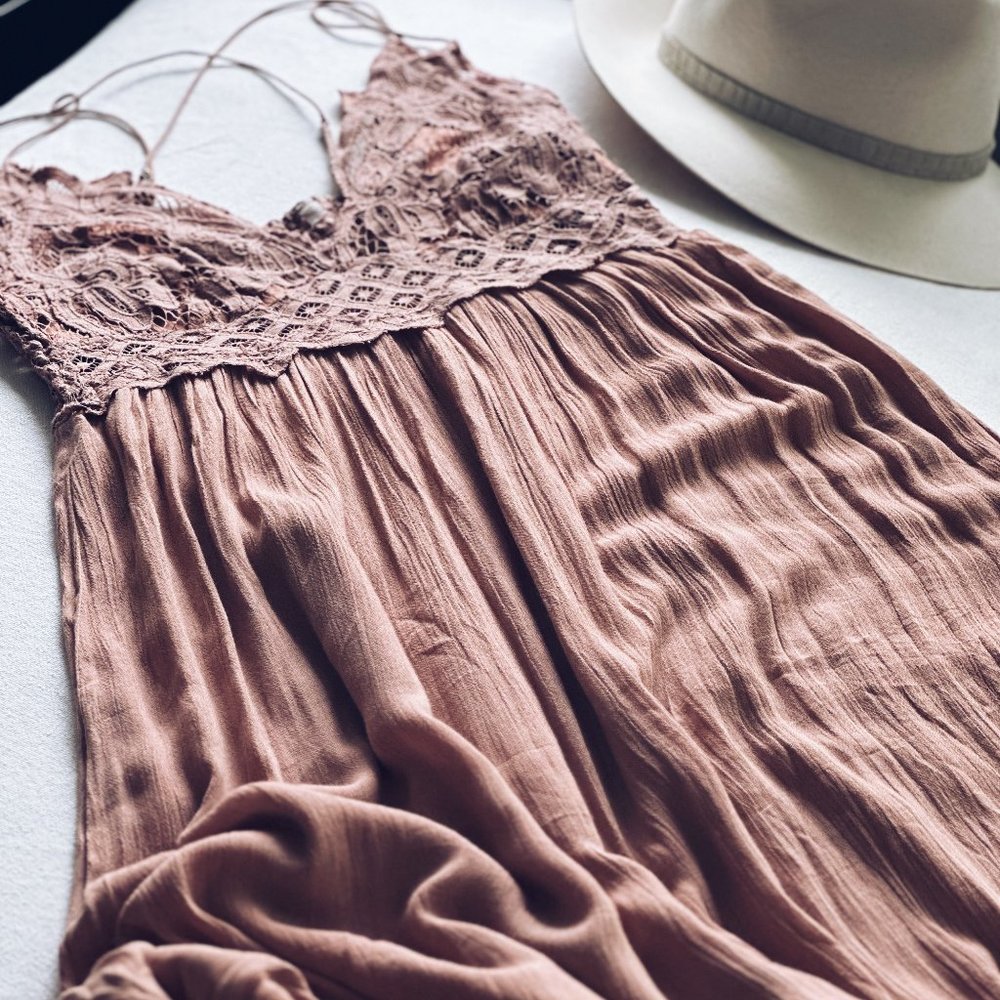 🪶 Flow into Freedom: Free People Bohemian Maxi Dress - Effortless Charm, Endles